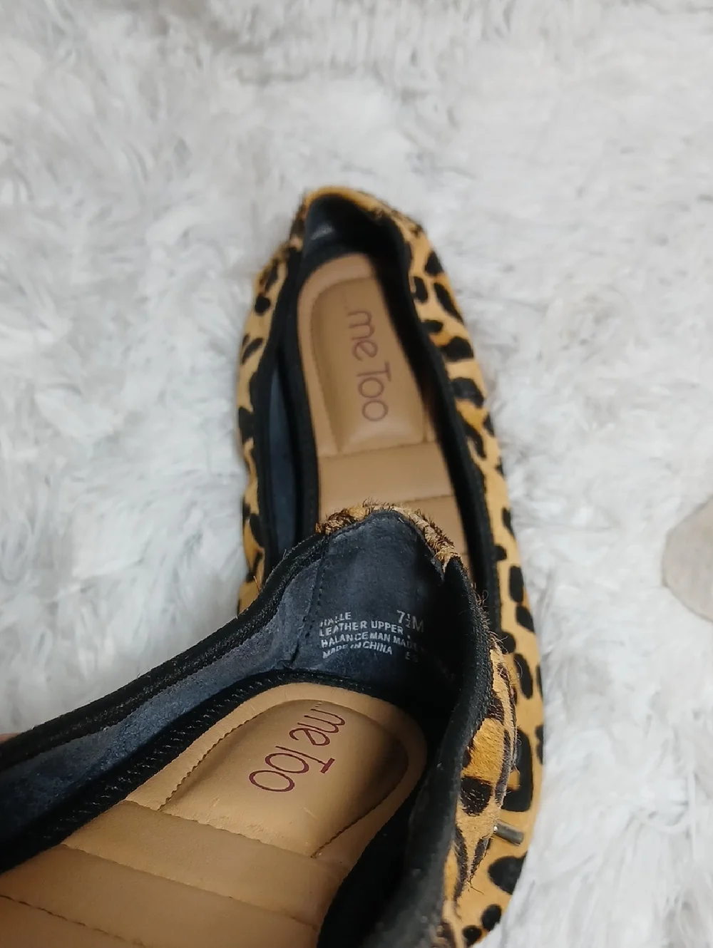 Animal Print Ballet Flats 7.5 Me Too Calf Hair Animal Print